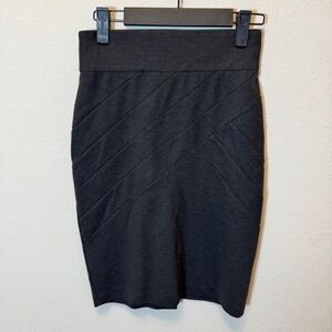 H&M Women's‎ Charcoal Grey Textured Pencil Skirt Knee Length Size 2